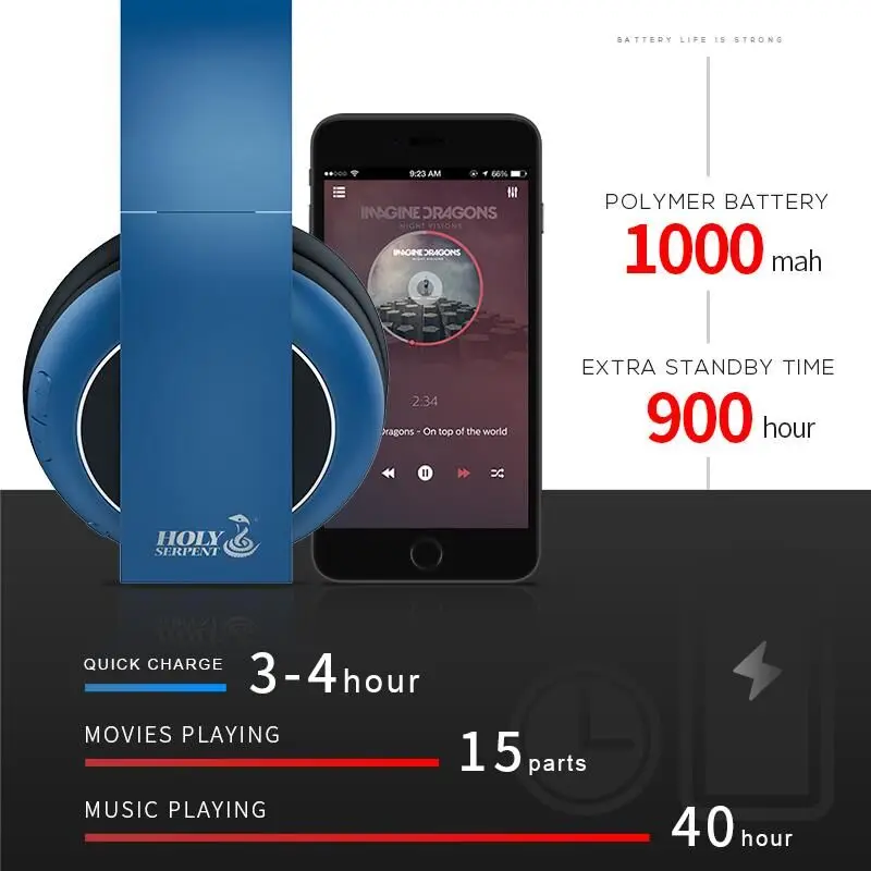 HOLY SERPENT F5 Bluetooth Наушники Накладные наушники проводные/беспроводные