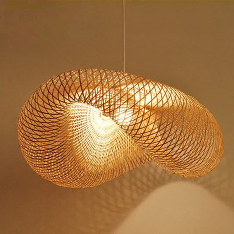 Юго Восточная азиатская Подвесная лампа ручной работы из бамбукового плетения