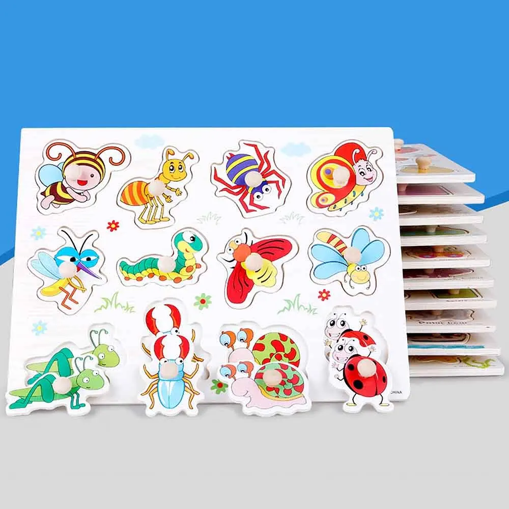 Доска для захвата деревянные игрушки детей мультяшный узор головоломка