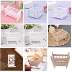 1 шт., кукольный домик в разных стилях светильник Светло-розовый, белый, шейкер для кукол, игрушечные аксессуары, подставка для кровати, кроватка