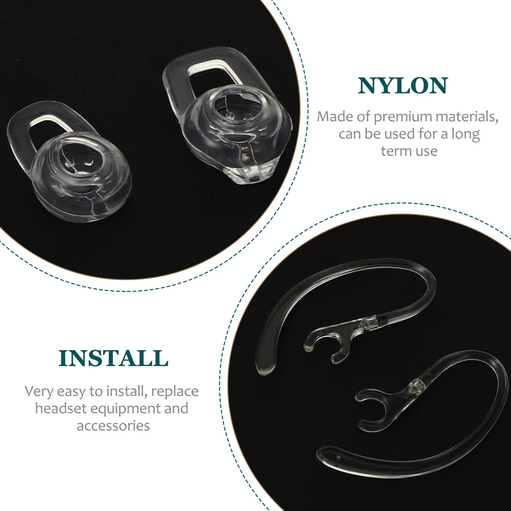 

20 Pcs/4 Sets Ear Hooks Earbuds Spare Fit Kit Replacement for Wireless Headset