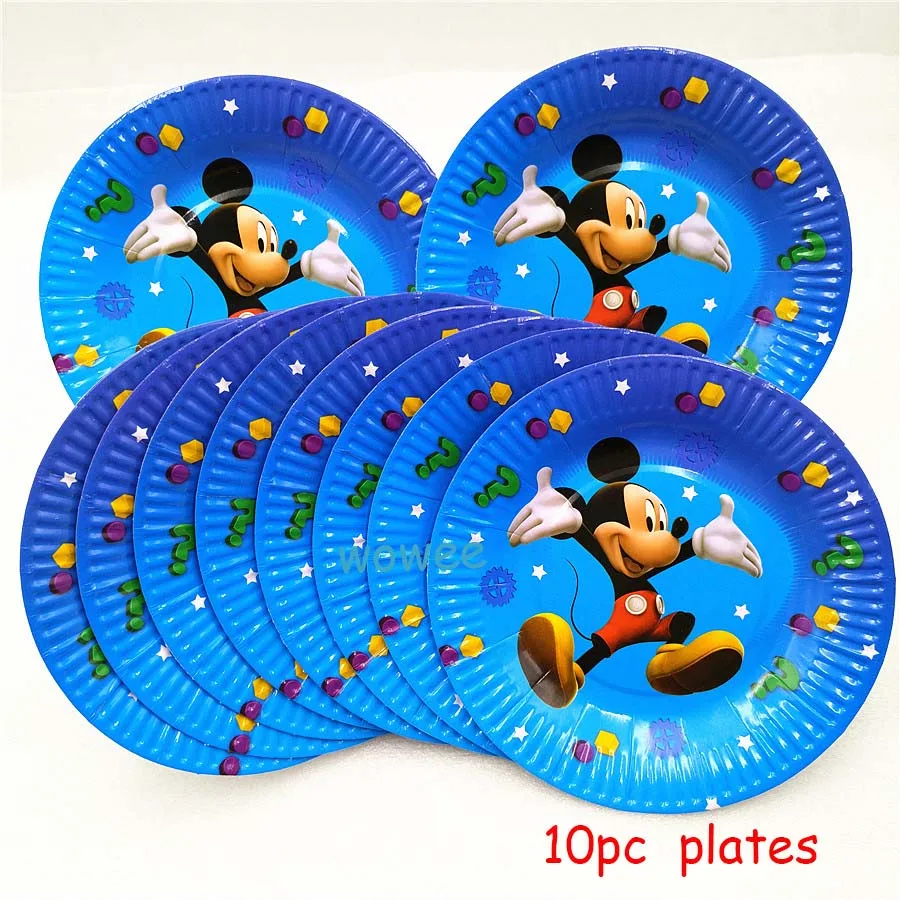10pc Plates 10 шт./лот Микки чашки для мороженого Детские вечерние принадлежности для дня рождения Микки Маус С Днем Рождения вечерние чаши для мороженого - Цвет: 10pc Plates