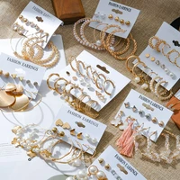 womens earrings korean stud earrings for women vintage pearl butterfly gold cross earring set 2021 trend earings tassel jewelry