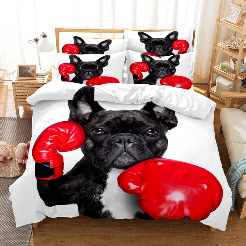 

3D Cartoon Dog Bedding Set 260x240 King Queen Double Single Animal Cute Panda Duvet Cover Pillowcase Bedspread No Bed Seet