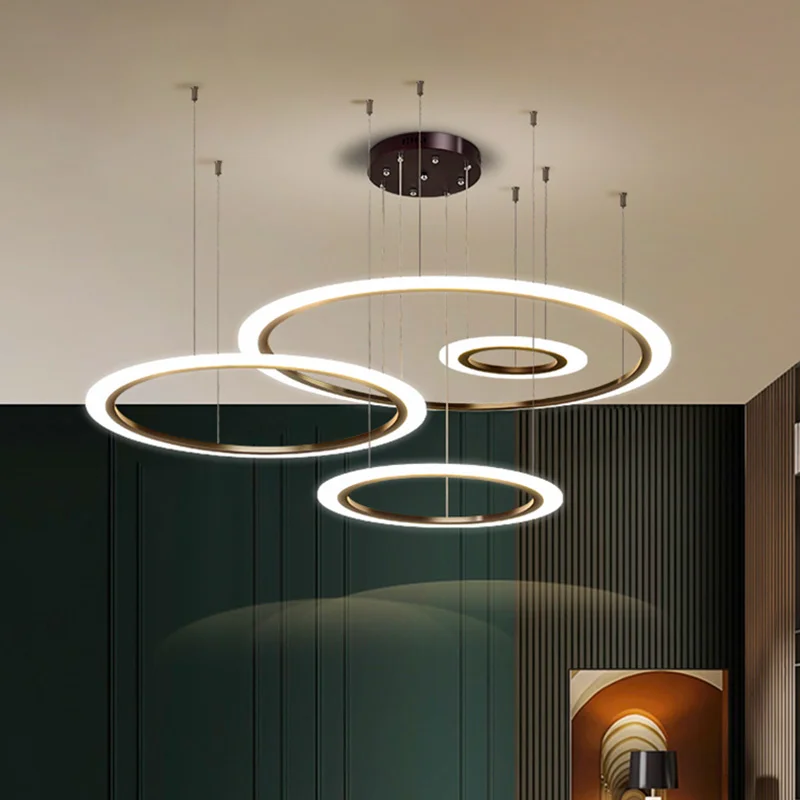 

Nordic Led Pendant Lights Restaurant Bedroom Living Room Ring Lustre Modern Simple Home Indoor Lighting Decor Chandeliers Lamp
