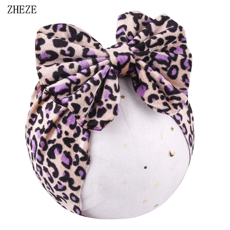 

Trendy Leopard Velvet Headband 5"Bows Animal Print DIY Hair Accessories For Girls Headwrap Kids Hairband