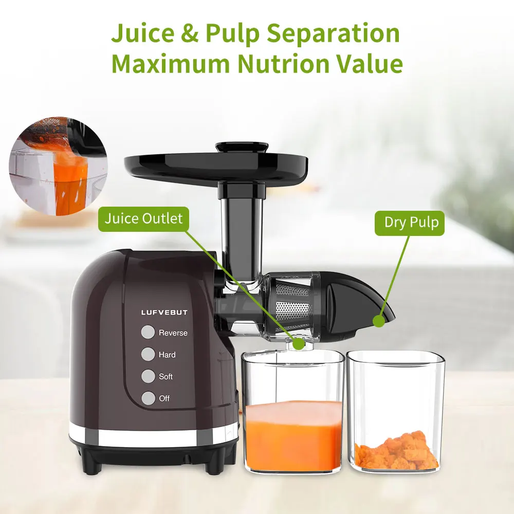 

2021 LUFVEBUT Slow Juicer Press Freeshipping Vegetables And Fruits Extractor Lemon Squeezer Electric Slow Masticating Juicer