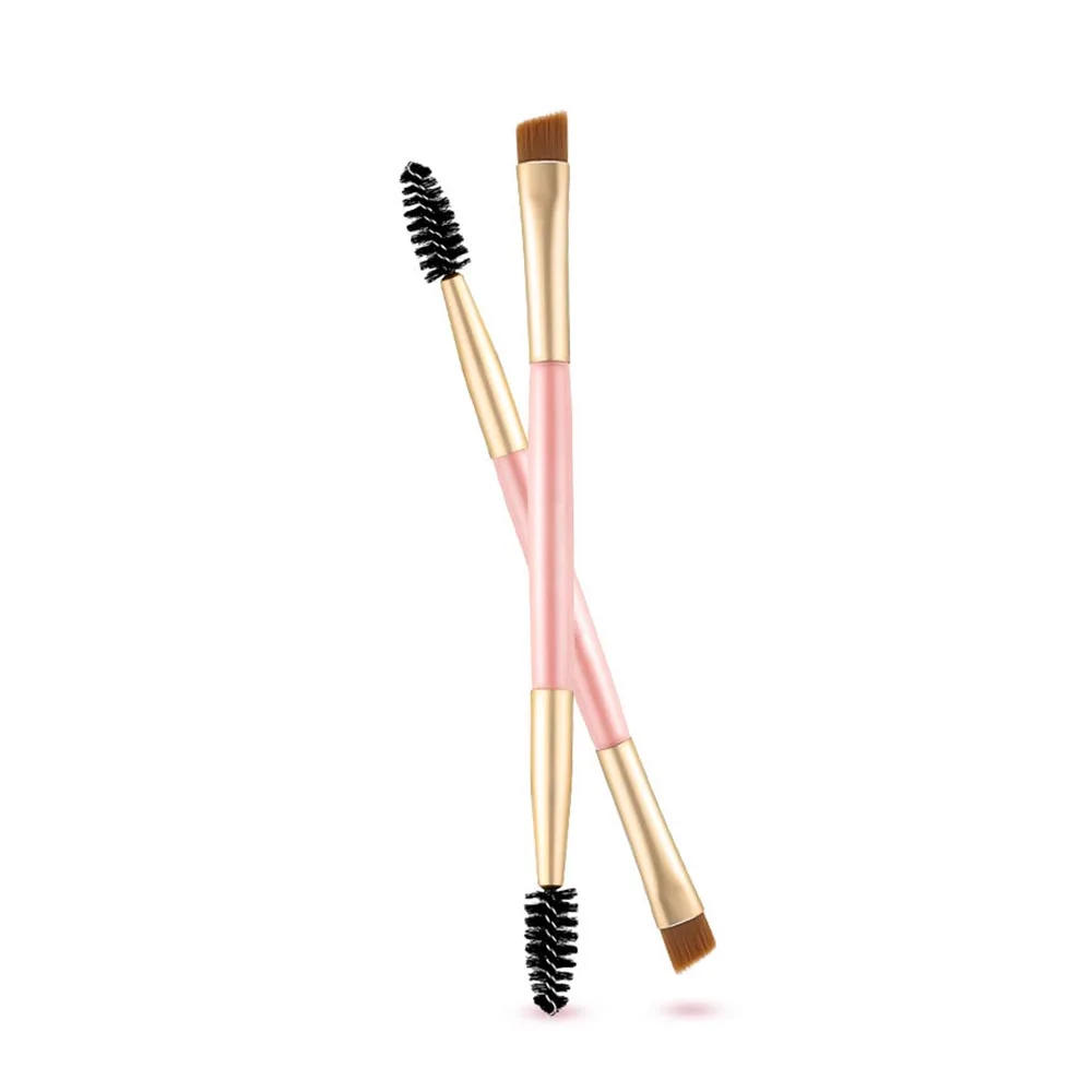 AMSIC 2 шт. Кисть для макияжа ручка бровей двойной инструмент бамбуковая