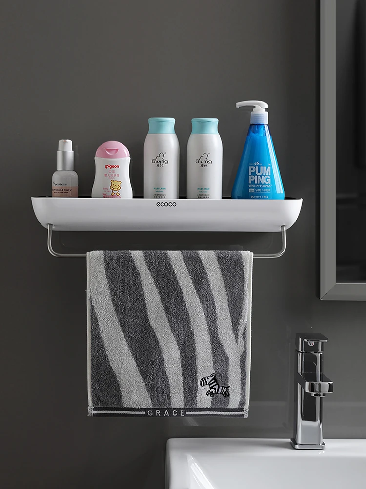 

Bathroom Rack Toilet Washstand Wall-Mounted Towel Storage Rack Punch-Free Wall-Mounted Bathroom
