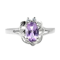 dazzling silver amethyst ring for party4mm6mm natural amethyst silver ring solid 925 silver amethyst jewelry