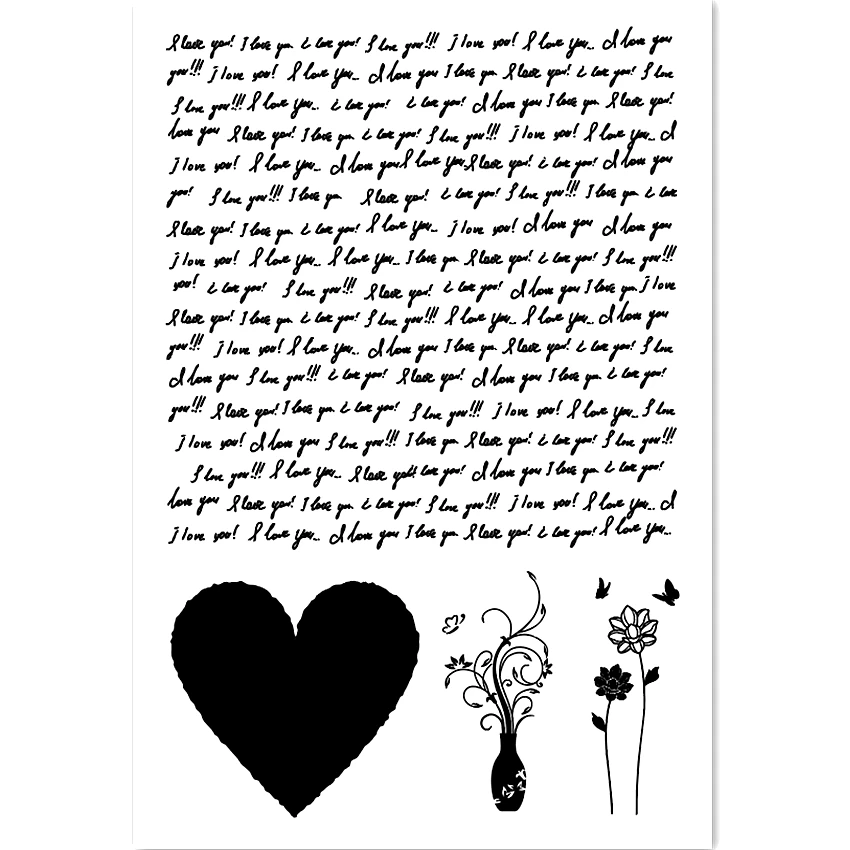 Прозрачные штампы 11*16 см с надписью Love/Силиконовые пломбы роликовые для сделай