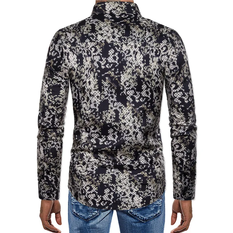Рубашка мужская приталенная с длинным рукавом шикарная хипстерская одежда