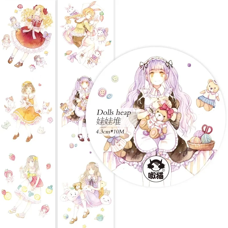 

Lovely Dolls Girl Washi Tape Planner DIY Scrapbooking Card Making Plan Sticker