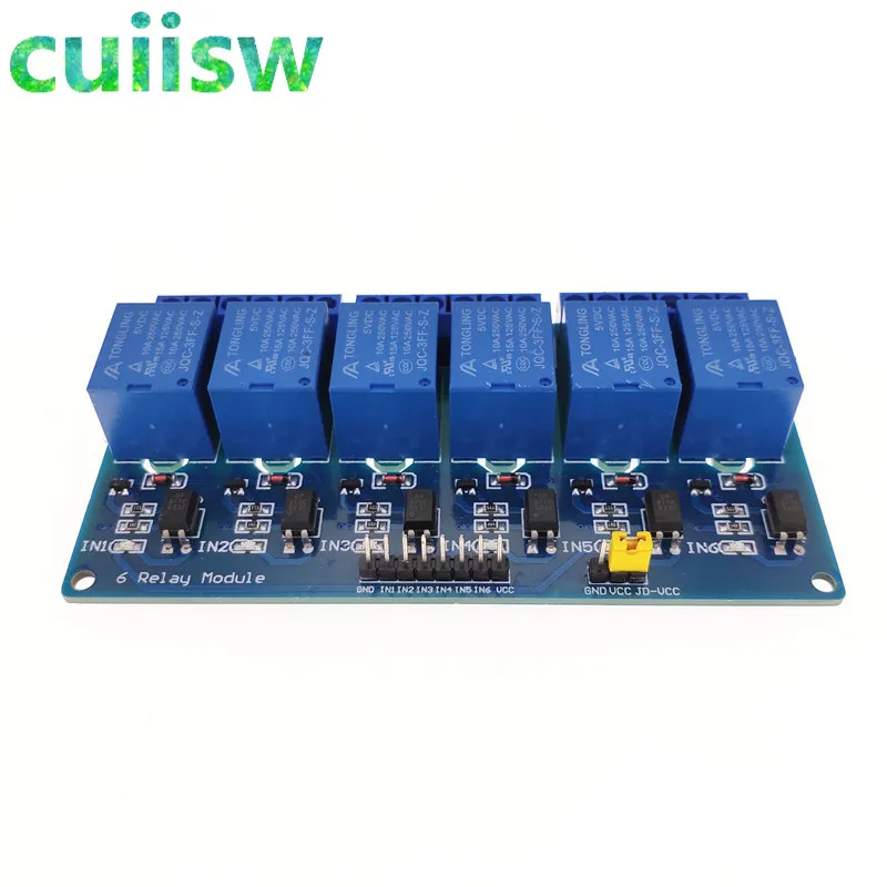 6-канальный релейный модуль постоянного тока 5 в светильник соединительной