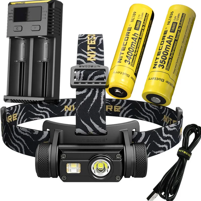 NITECORE HC65 USB Перезаряжаемый налобный фонарь CREE XM-L2 U2 max 1000 люмен дальность луча 110 м наружная фара для велосипеда