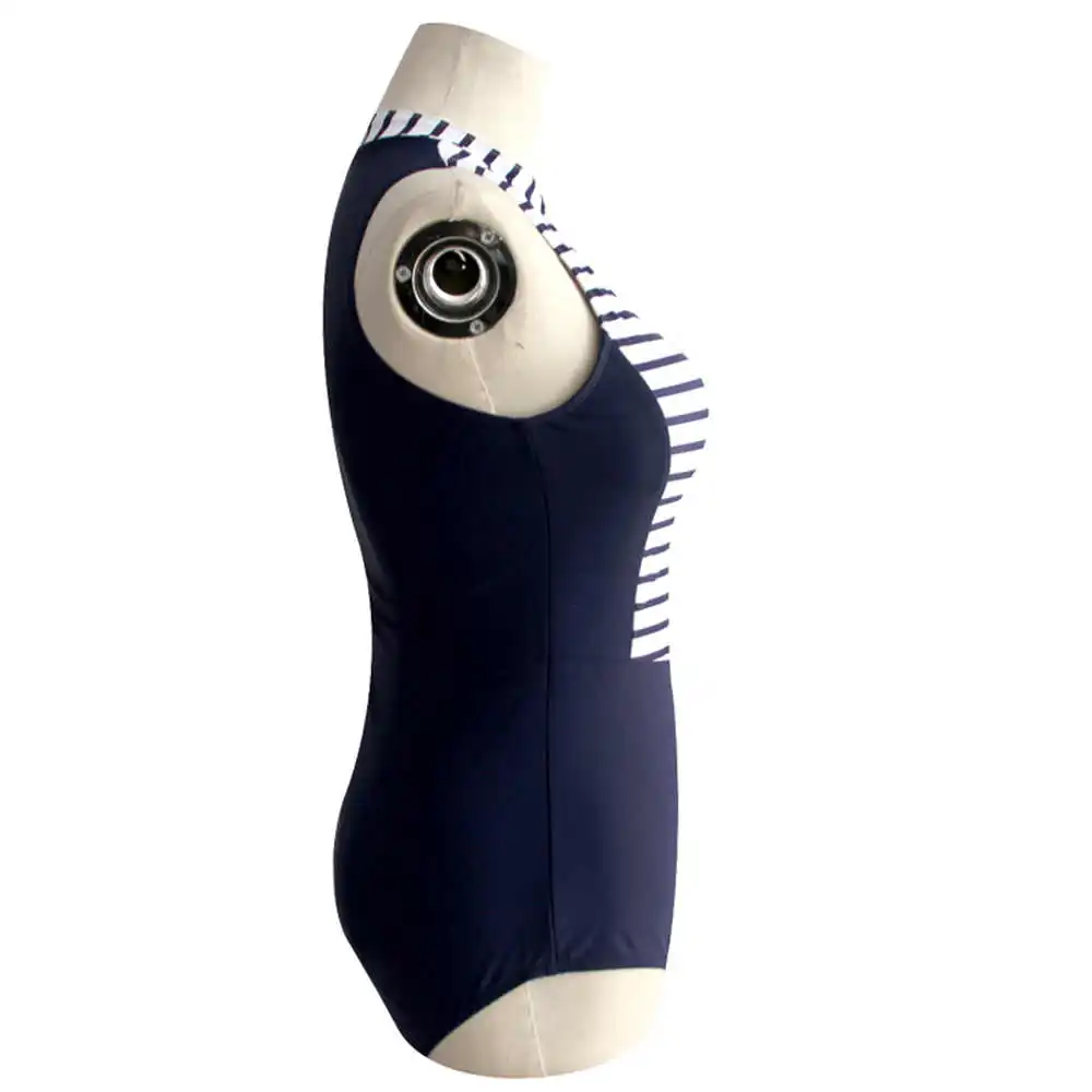 Женский слитный купальник без рукавов с принтом в полоску | Спорт и развлечения