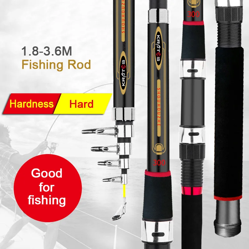 Телескопическая удочка 1 8 3 6 м удилище из стекловолокна спиннинговая Удочка или с