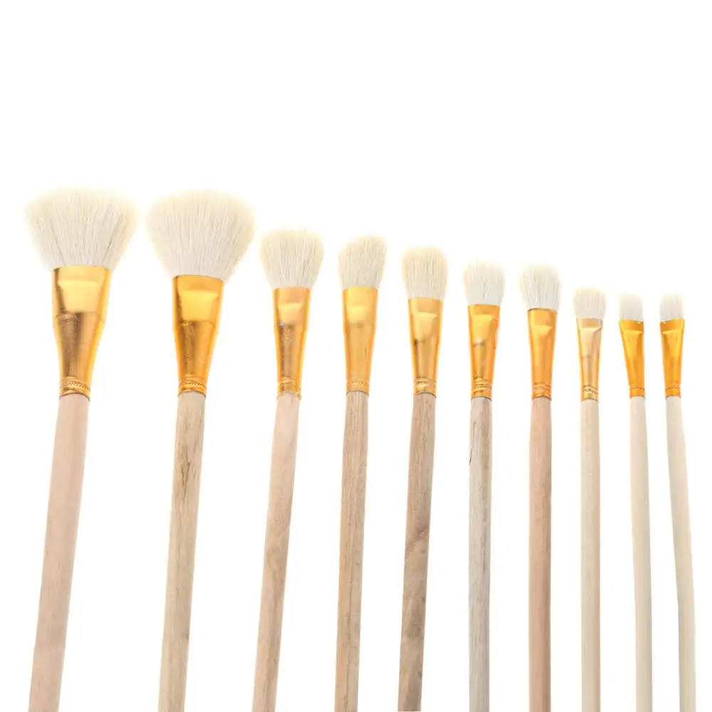 Набор кистей для рисования маслом акрилом и акварелью 10 шт. | Канцтовары офиса