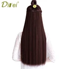 Длинные прямые синтетические волосы DIFEI, 60 см, 24 дюйма, 5 зажимов, высокотемпературное волокно, черный и коричневый цвет