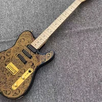 classic electric guitar golden decalssingle coil pickupsalder wood body maple fingerboard