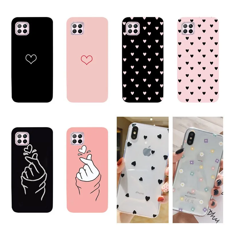 

Fashion Pattern Phone Case For Huawei Mate 20 P30 Lite 20 Pro P40 Lite E Y6 Pro 2019 Y6P Couple Heart Lover Case Soft TPU Capa