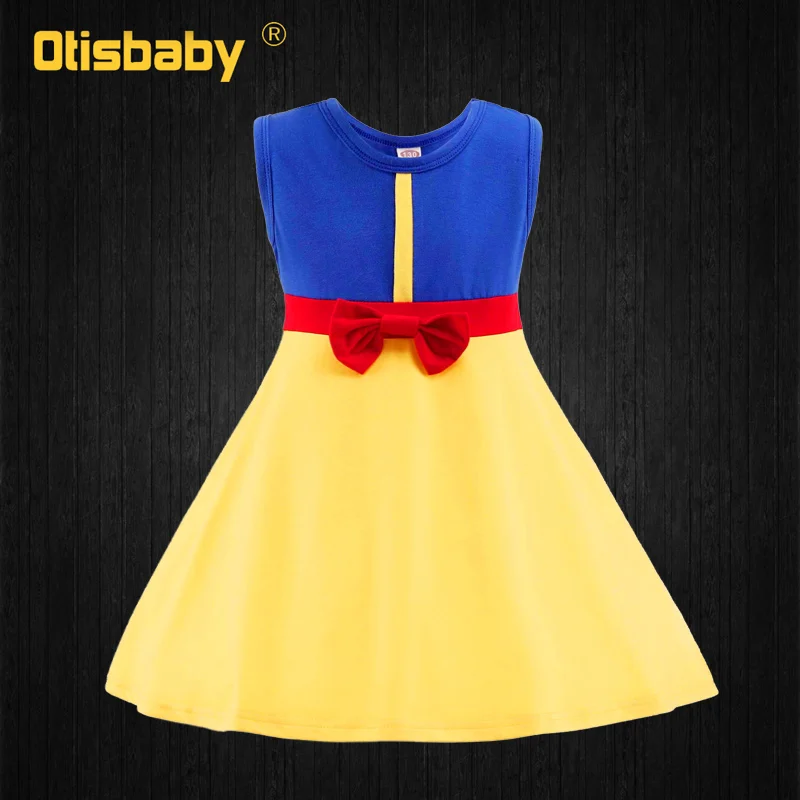 Snow White Новогодний Рождественский костюм платье для малышей платье для маленьких девочек с принтом Жасмин Мулан Тиана Мелинда принцесса Елена платье на возраст 1, 2, 3, 4, 5, 6 лет - Цвет: Snow White