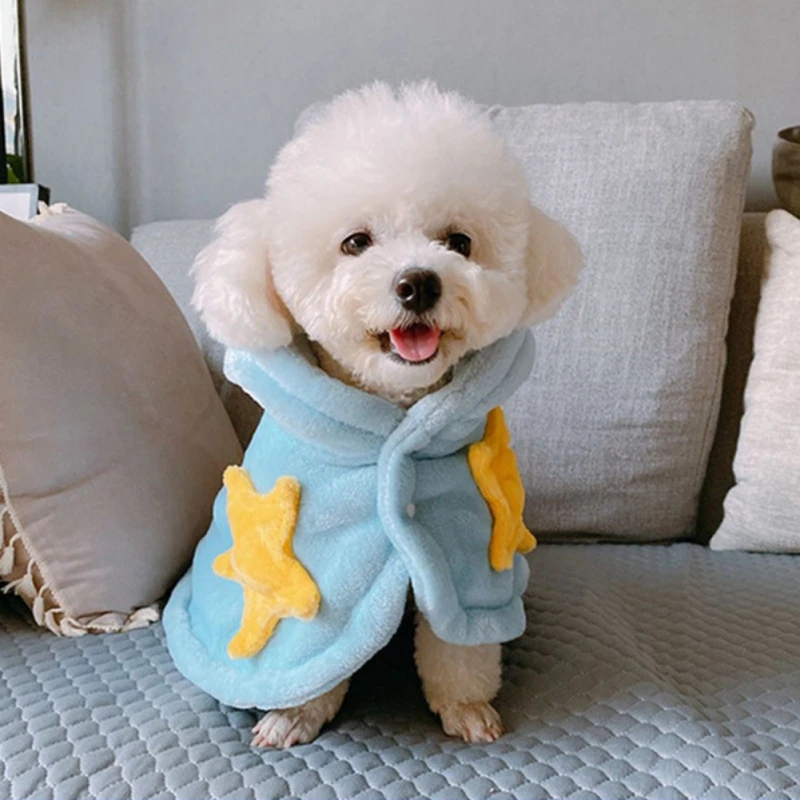 

Winter Dog Soft Warm Pet Cat Dog Blanket Night Robe Flannel Thickened Hooded Pet Cloak Dog Pajamas Coat Nightwear