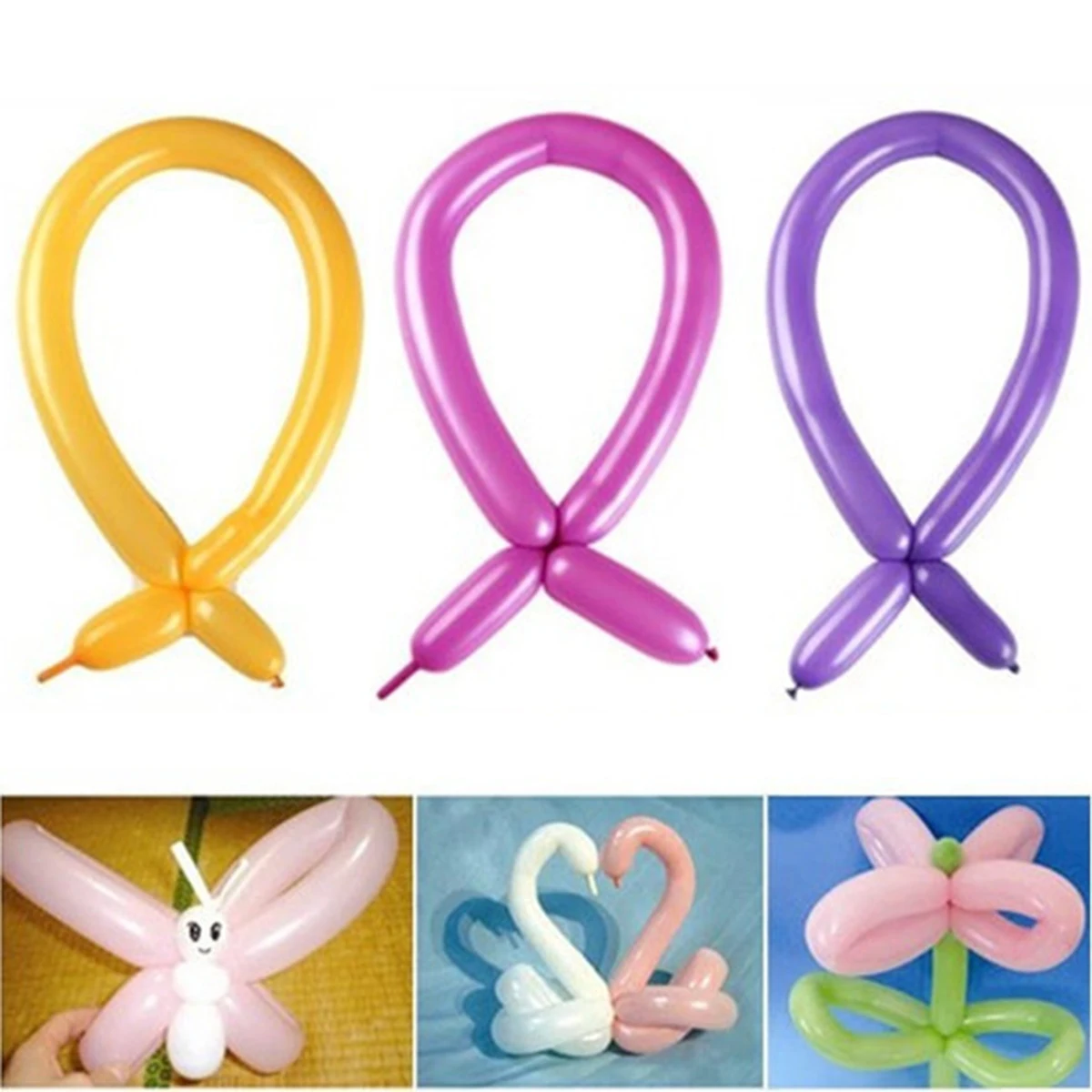 

100P/Set Tying Twisting Balloon Long Shape Balloon Latex Balloons Assorted Colors Wedding Birthday Christmas Holiday Decor