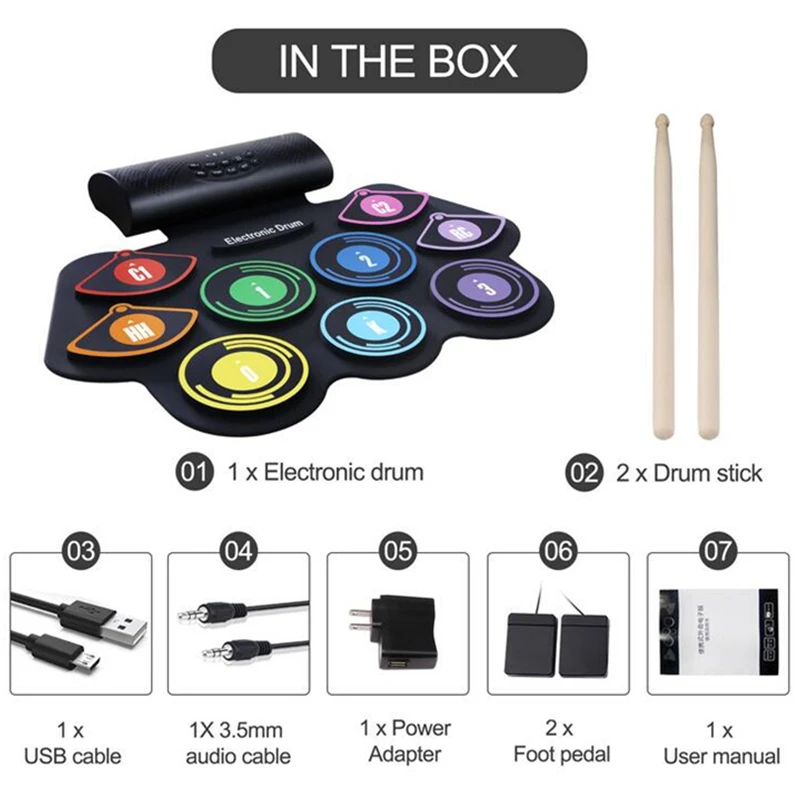 Electronic Drum Set for Kids Adult Beginner Pro Musical Instrument Practice Pad Kit Incl Sticks Holiday Gift | Спорт и развлечения