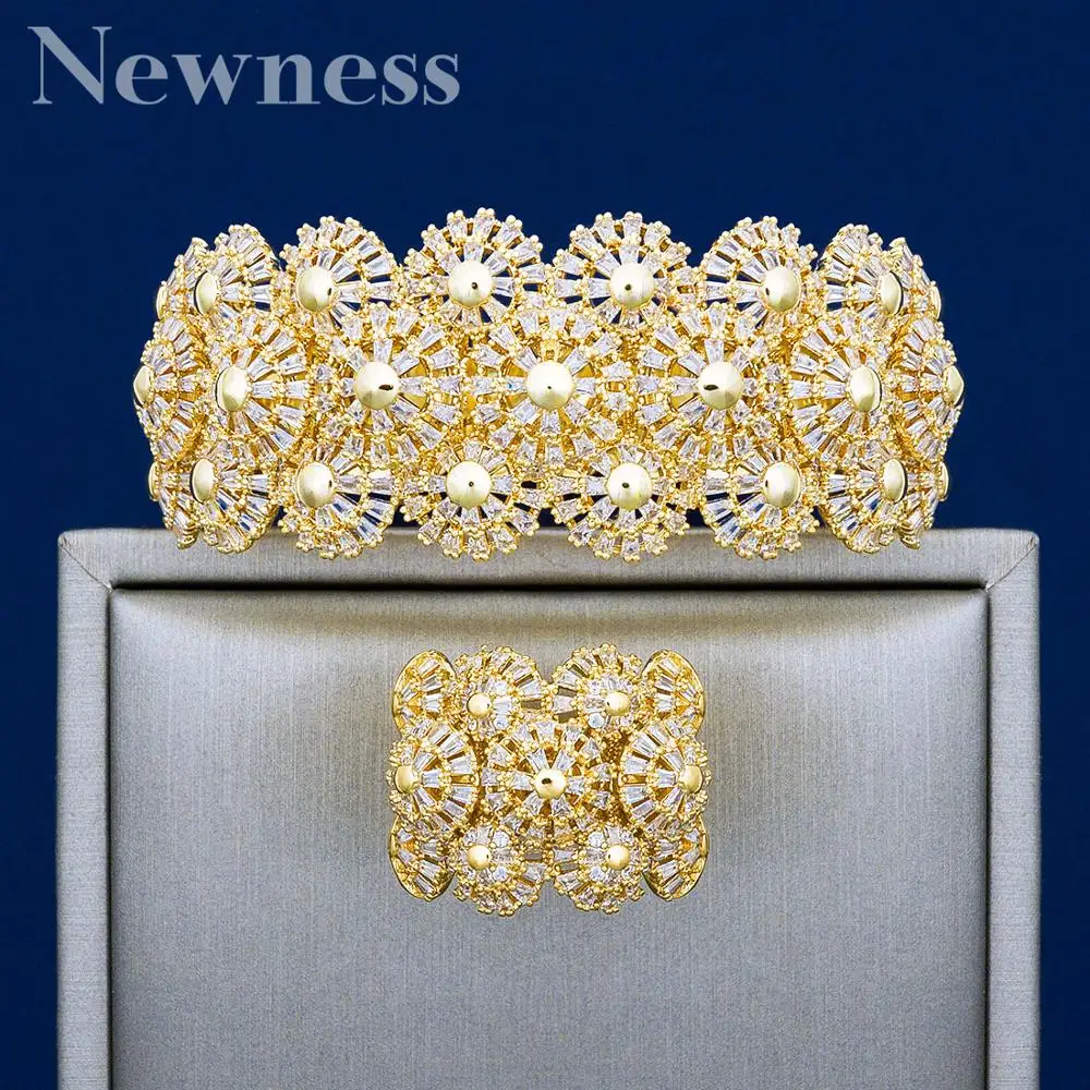 

Newness Trendy Luxury Stackable Bangle For Women Wedding AAA Cubic Zircon Crystal CZ Dubai Bracelet Party Jewelry
