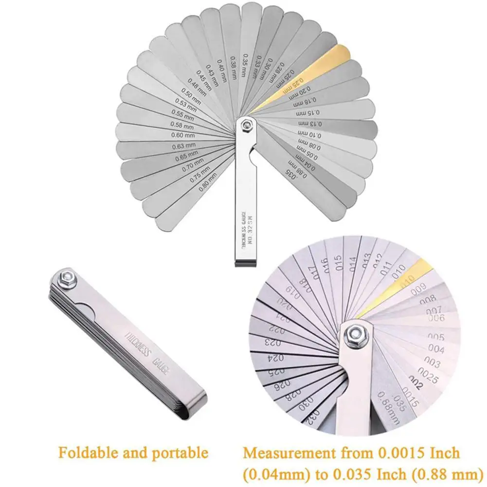 

Guitar Repair Tool 9 Understring Radius Gauge+32 Understring Radius Gauge Blade Feeler+keychain