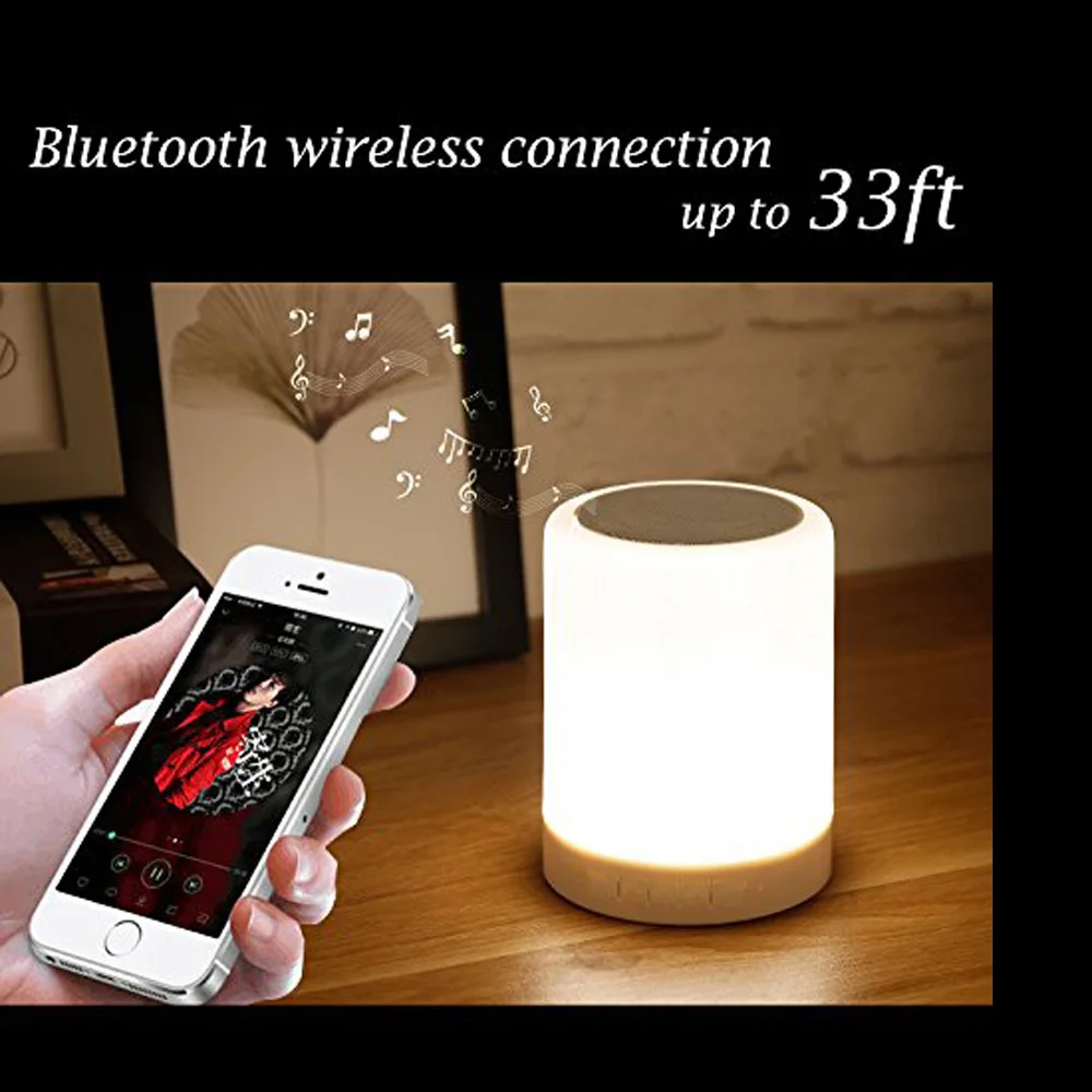 Ночник с Bluetooth динамиком Беспроводная портативная прикроватная лампа умным