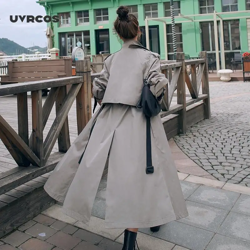 

Female High-End Atmosphere Superior Quality 2020 Spring Autumn Loose Casual Over Knee Trench Women Coat