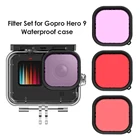 Набор фильтров Aqua Dive для экшн-камеры GoPro Hero 9, красные пурпурные фильтры для подводного плавания Hero9, аксессуары