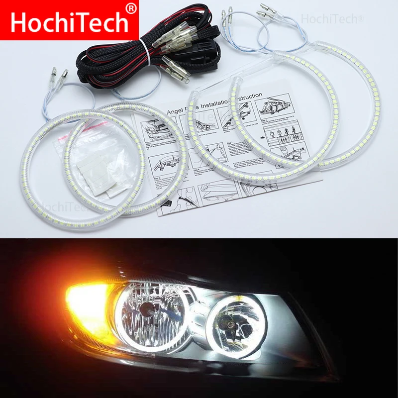

Для BMW 3 серии E90 2005 2006 2007 2008 Супер яркий белый цвет 3528 SMD комплект светодиодов «глаза ангела» дневные ходовые огни DRL