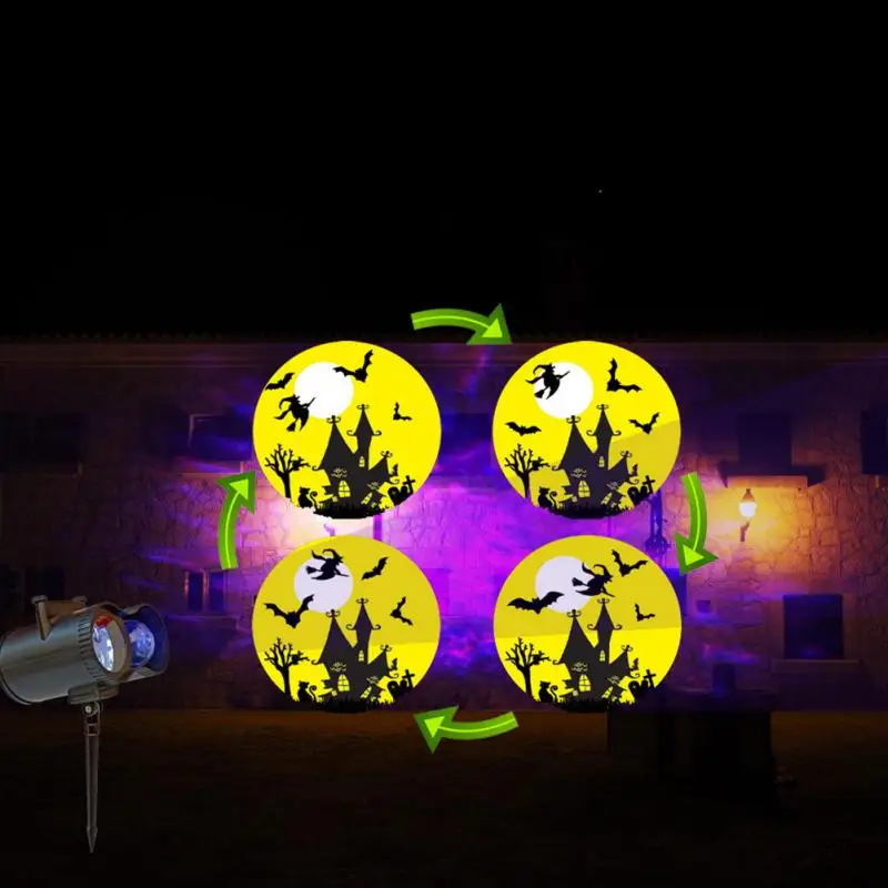 12 Patterns Double Tube Remote Control Rotating Led Wedding Party Landscape Holiday Christmas Projection Light Colorful New Year |