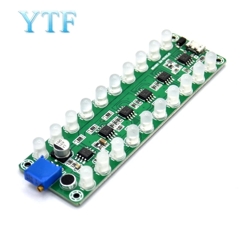 

Sound control induction power amplifier spectrum audio level meter LED indicator flashing melody light sound