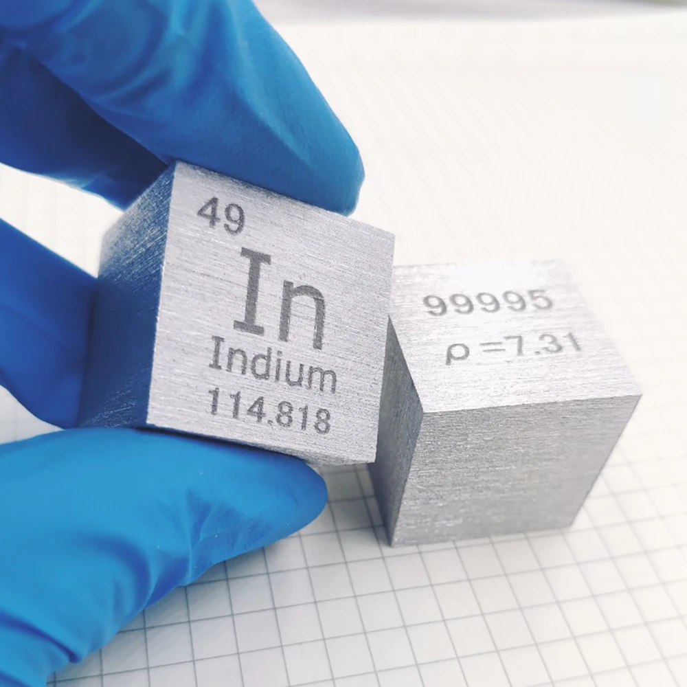 

Indium Metal Cube 25.4mm 99.995% Pure In Element Collection Teaching Specimen Desktop Decoration