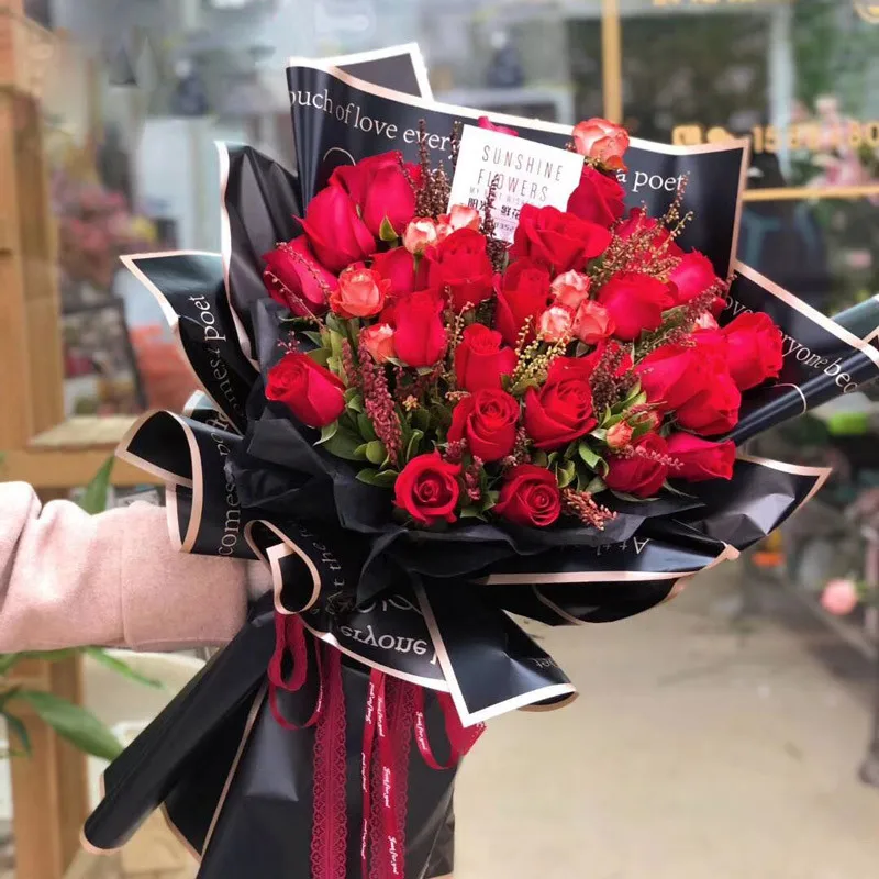 5 шт. золотые буквы цветы Упаковочная бумага DIY ремесла свадебный букет