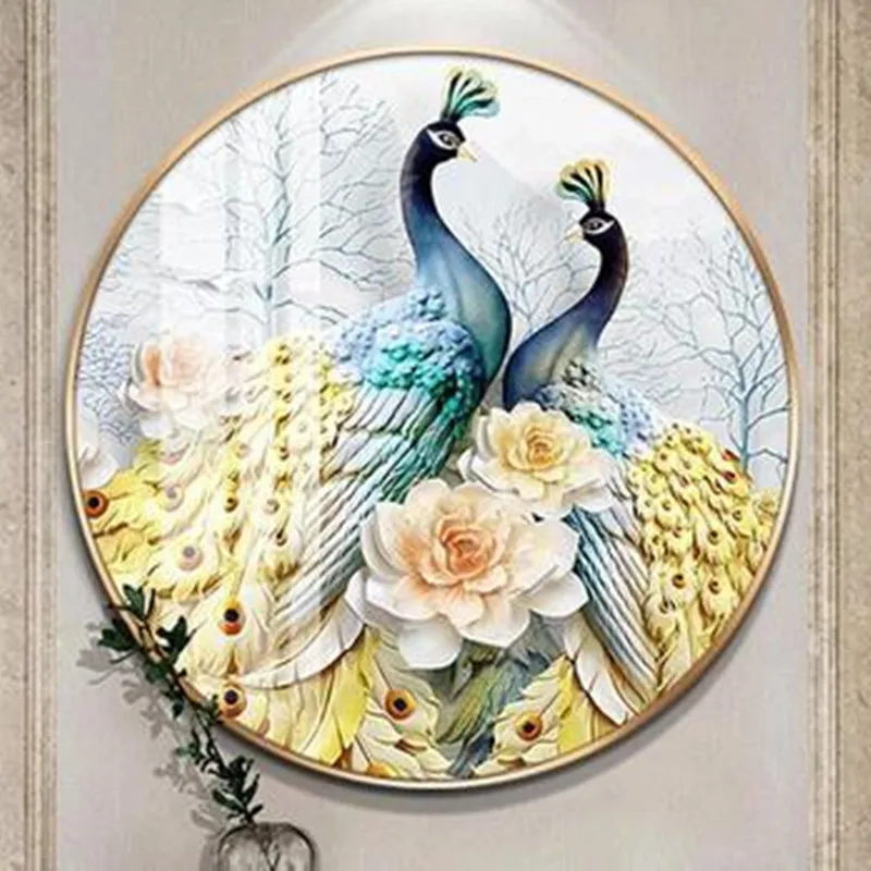 Алмазная вышивка &quotсделай сам&quot картина с изображением павлина | Дом и сад