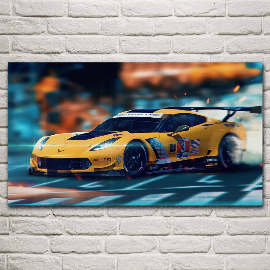 Удивительный суперкар дрейфующих гонок на дорожная ткань постер гостиной дома