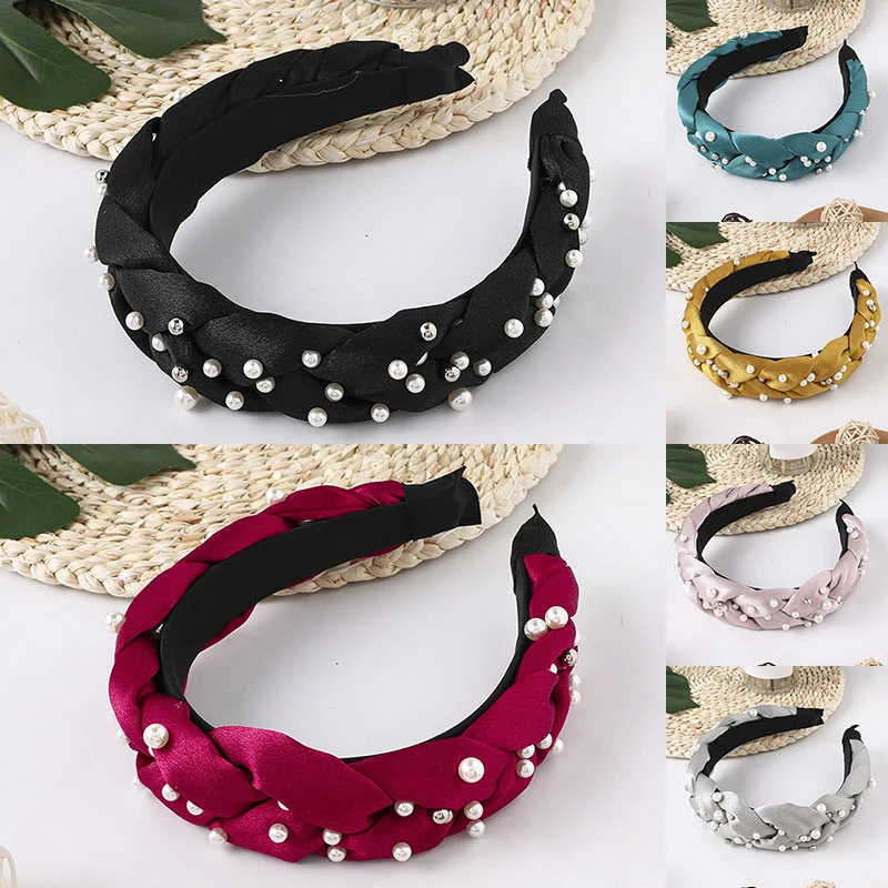 Корейский Плетеный ободок для волос Женский тканевый с узлом винтажный твист