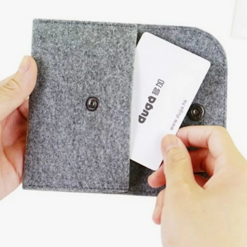 2 шт./лот тонкий кошелек Одноцветный квадратный войлок мини портмоне маленькая