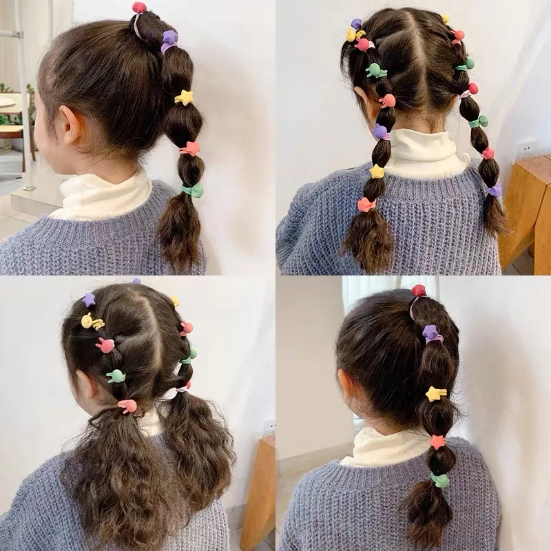 10 шт. Японские матовые бусины на резинке для волос для девочек в ярких цветах, аксессуары для хвоста.