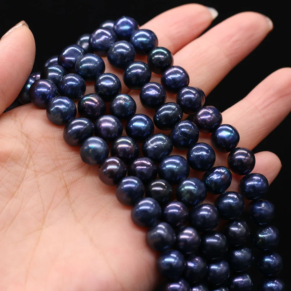 

Wholesale Natural Freshwater Pearl Round Beads10-11MM For Women Jewelry Making DIY Necklace Bracelet Accessories Charm Gift 36CM