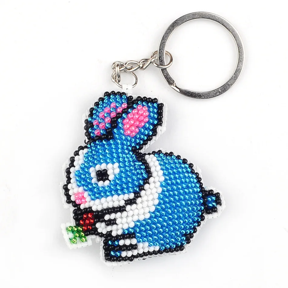 Y040 6,3 см бусины, игрушки для детей, вышитый голубой кролик, брелок, вышивка крестиком, Алмазная мозаика, набор для детей, ручная работа, подарок для взрослых девочек - Цвет: Y040