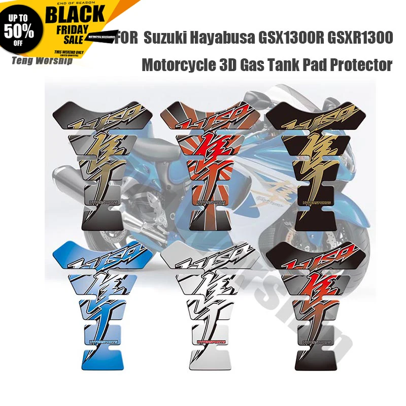 

New Motorcycle 3D Gas Fuel Tank Pad Protective Decal For Suzuki Hayabusa GSX1300R GSXR1300 Racing Fishbone Protector Stickers