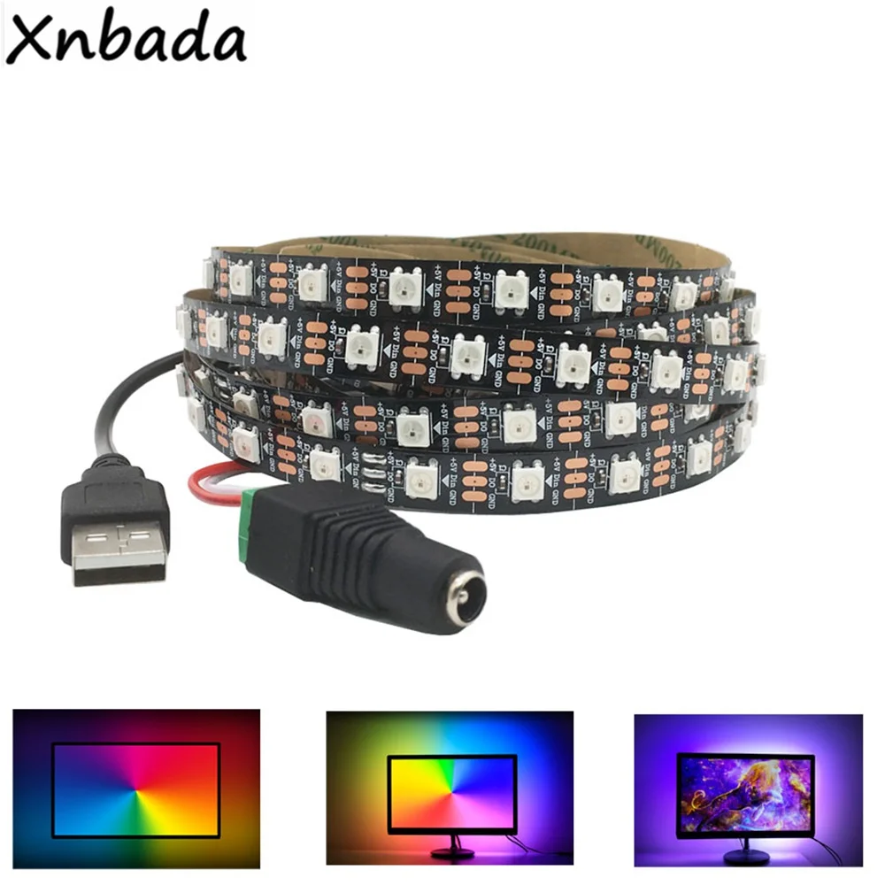 WS2812B USB Светодиодная лента подсветка HDTV монитор ПК экран фоновый светильник RGB