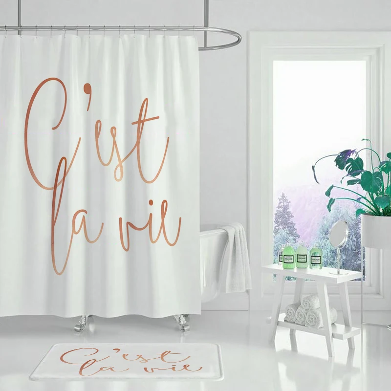 Зеленый завод английское слово занавеска для душа Ванная комната