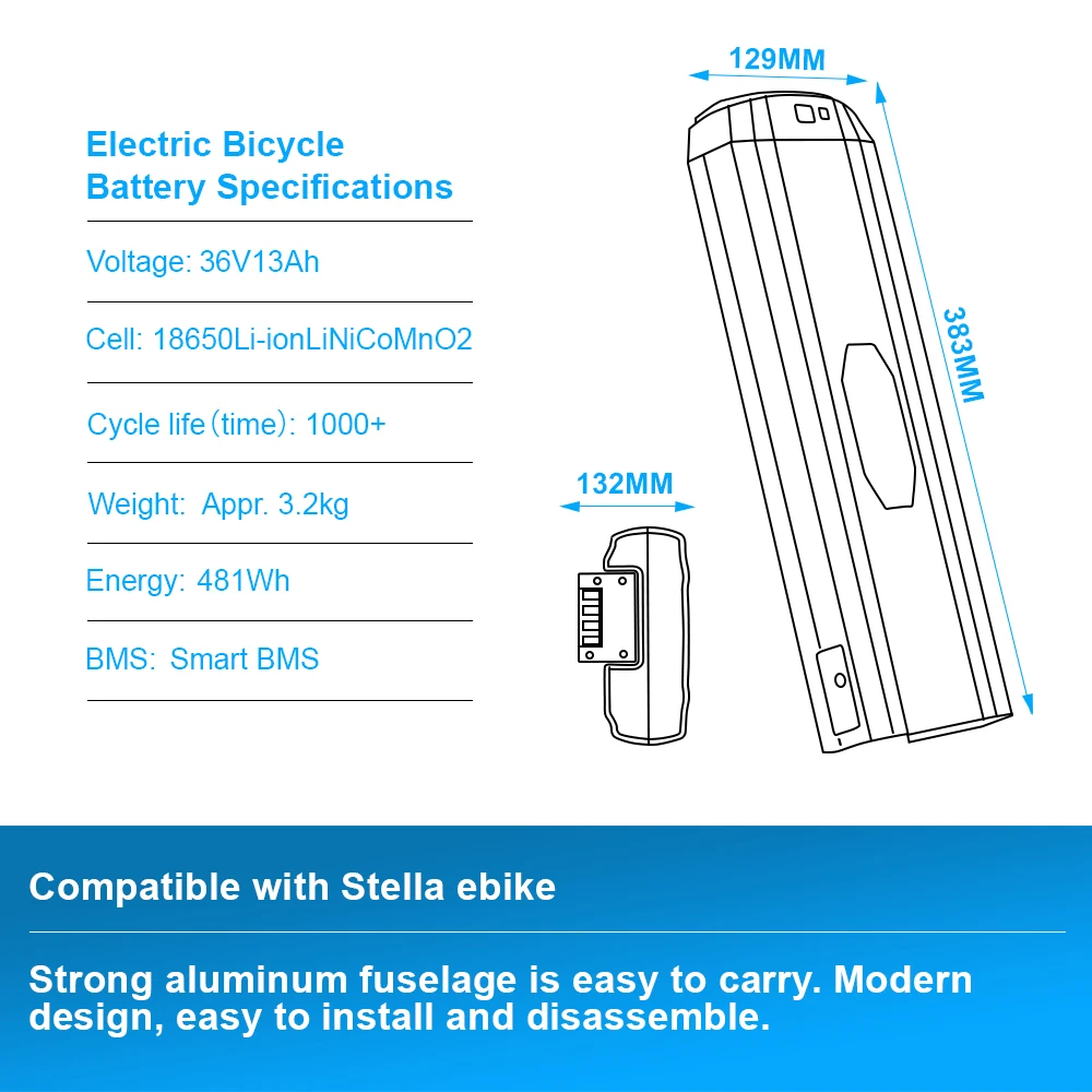 Аккумулятор для электровелосипеда stella 36 В В|Батарея электровелосипедов| |